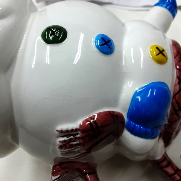 Vintage Happy Snowman With Bird Plaid Scarf Ceramic Teapot Potter & Smith - Picture 10 of 10